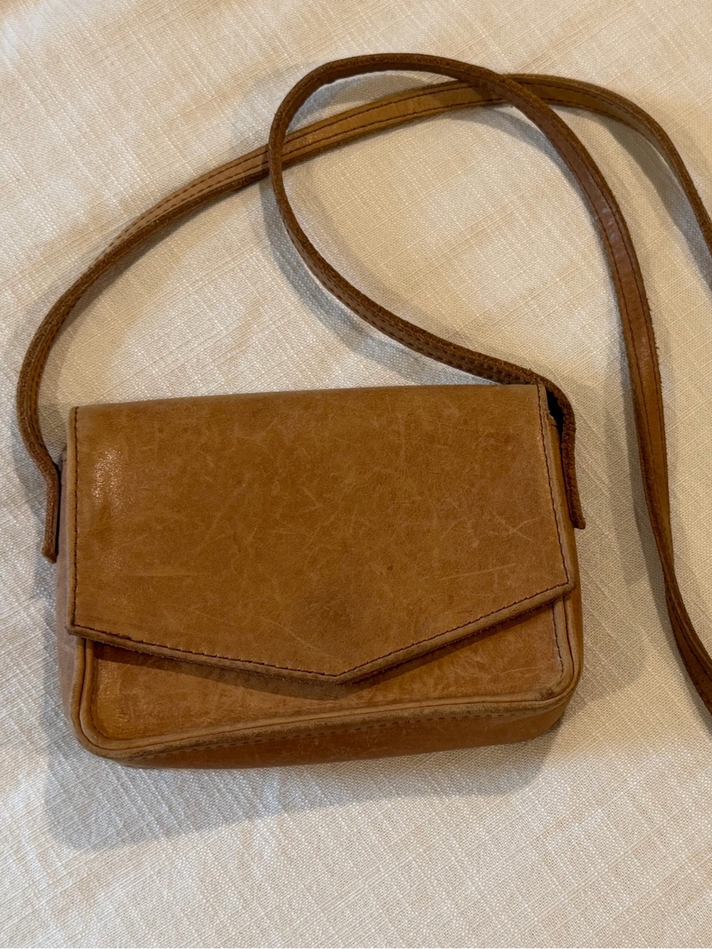 Able Brown Leather Crossbody with Envelope Flap
